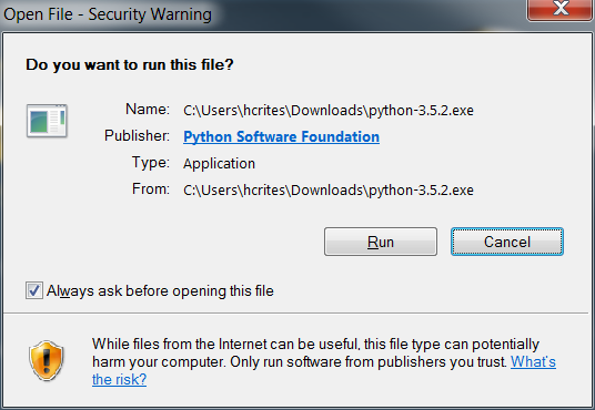 installation security warning