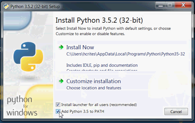installation screenshot