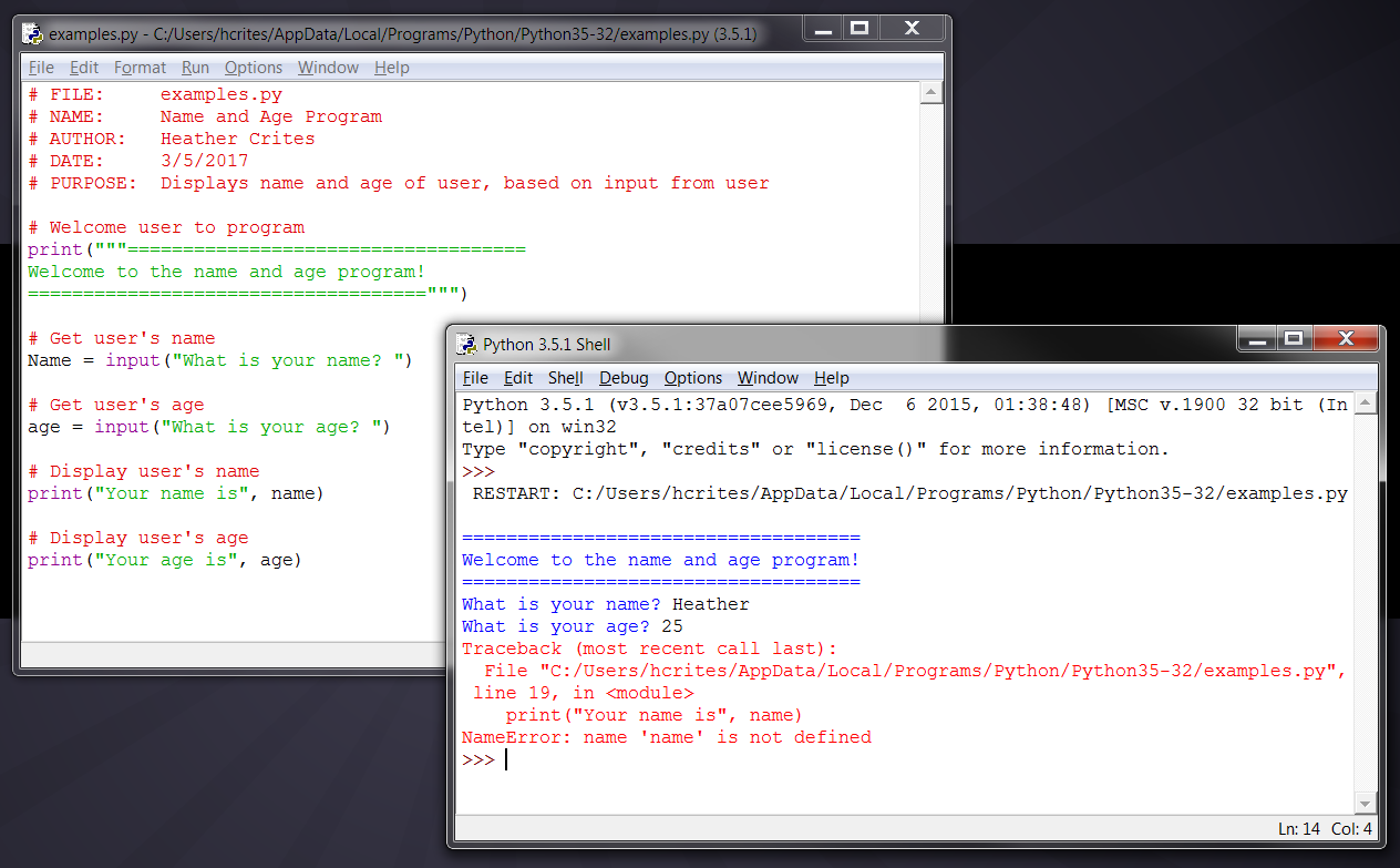 coding example