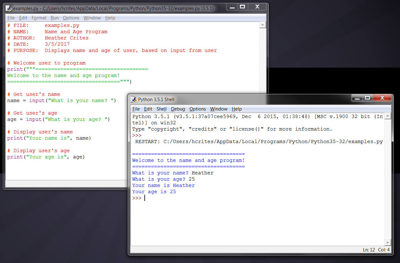 coding example